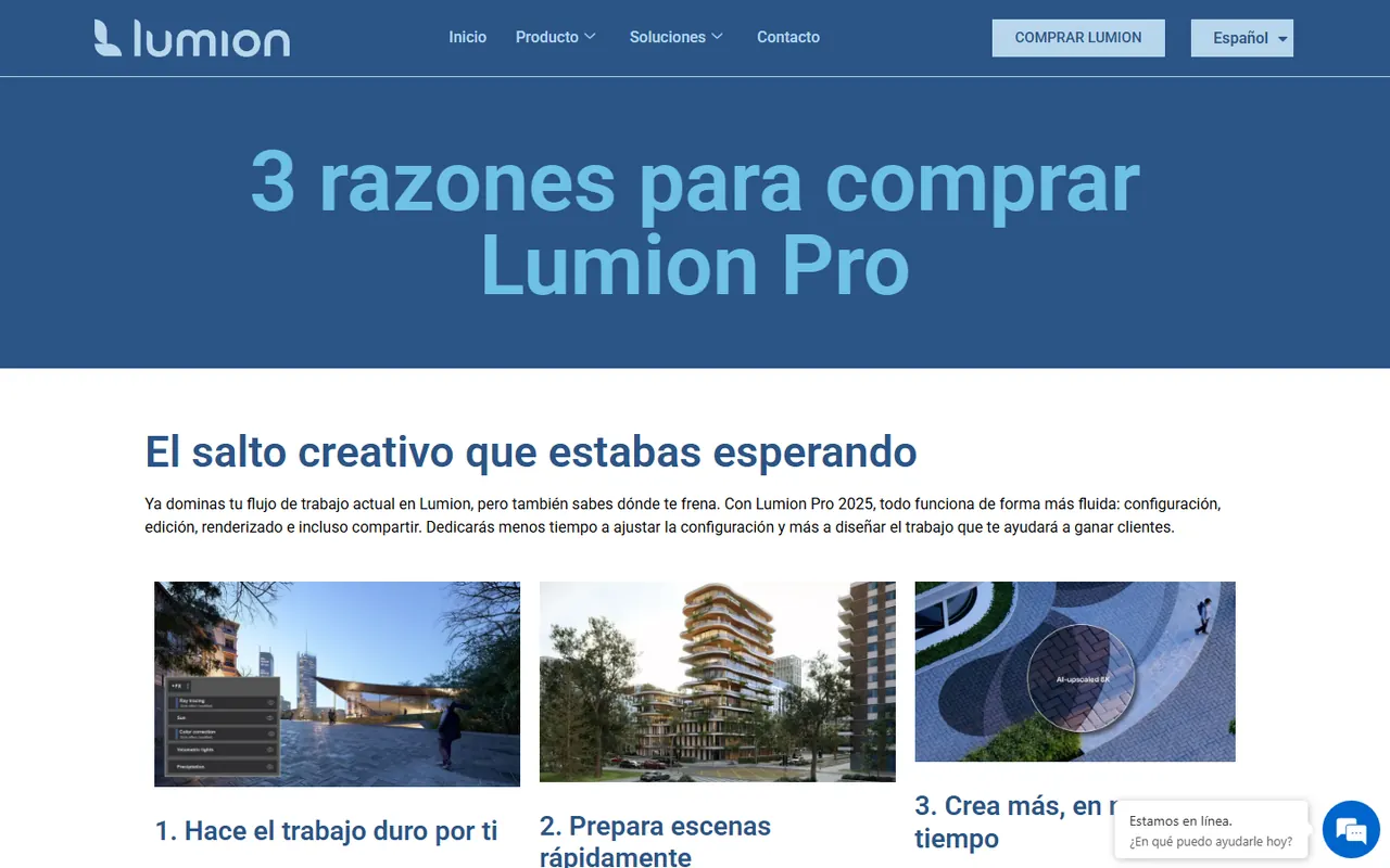 Lumion Pro 2025 — 3D rendering software landing page