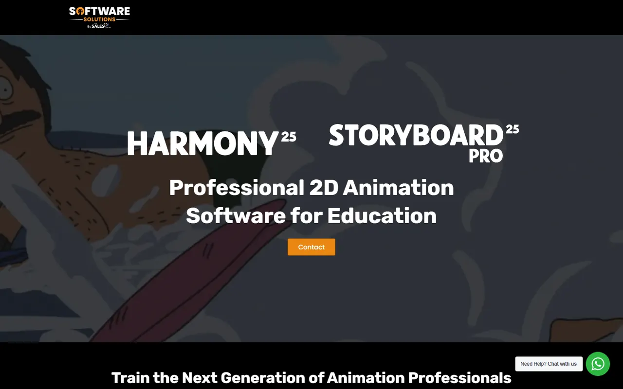 Toon Boom — 2D animation software landing page